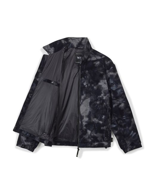 Y-3 Blue All Over Print Camo Short Puffer Jacket for men