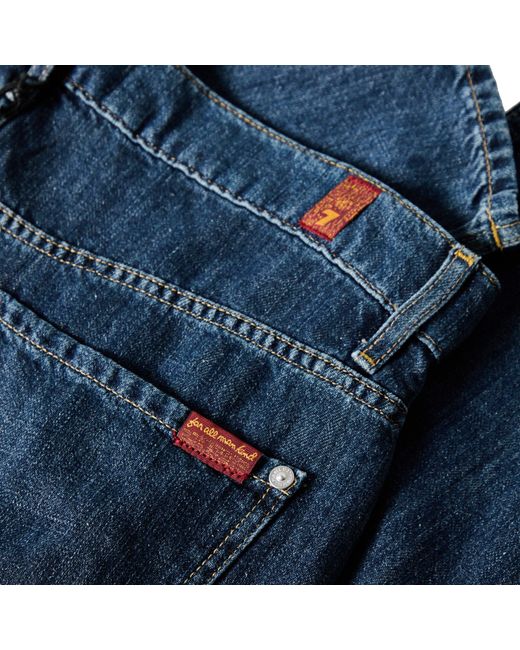 7 For All Mankind Blue Straight Leg Jeans for men