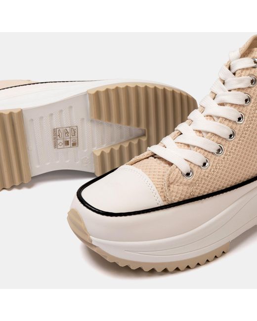 Firetrap Natural Platform Hi Top Ladies Trainers