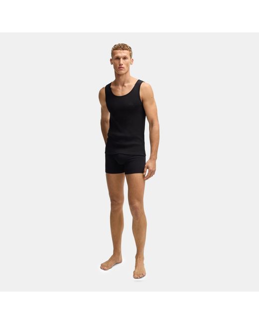 Boss Black Classic Ribbed Tank Top 3-Pack, Cotton Construction for men