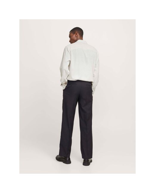 Jack & Jones White Jacquard Long Sleeve Plain Shirt for men