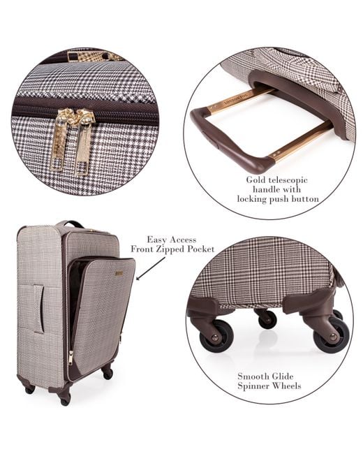 London Fog Multicolor Camberley Soft Shell Suitcase Luggage With Wheels