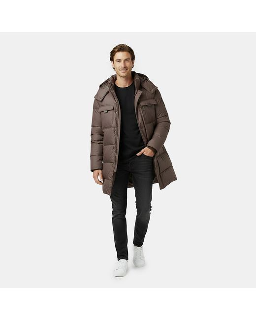 Jack Wills Gray Hooded Long Puffer Jacket for men