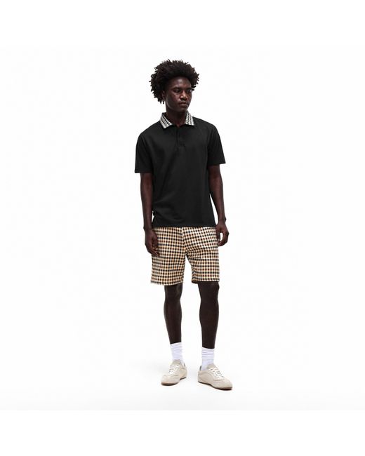 Aquascutum Black Short Sleeve Polo Shirt for men
