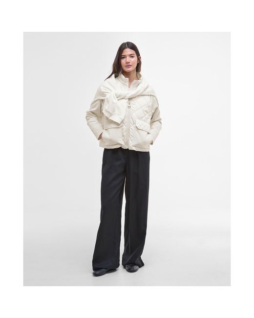 Barbour White B.Intense Ebony Diamond Quilted Jacket