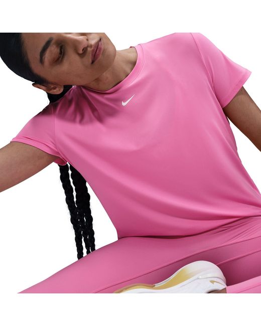 Nike Pink Dri-Fit One Standard Fit Short-Sleeve Top