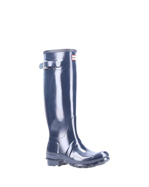 Hunter Blue Original Tall Gloss Wellington Boots