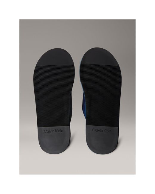 Calvin Klein Blue Ck Mono Mule Slippers for men