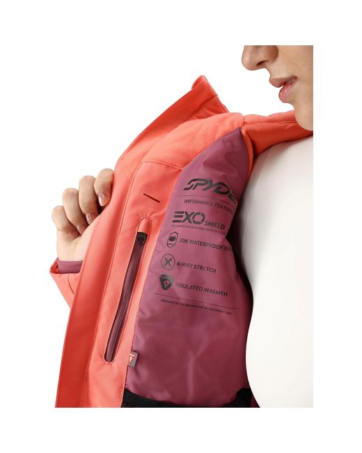 Spyder Red Temerity Waterproof Insulated Ski Jacket