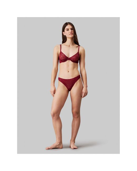 Calvin Klein Red Thong Sheer Marquisette