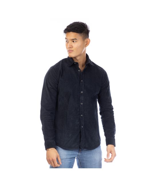 Peter Werth Blue Bramford Long Sleeve Plain Shirt for men