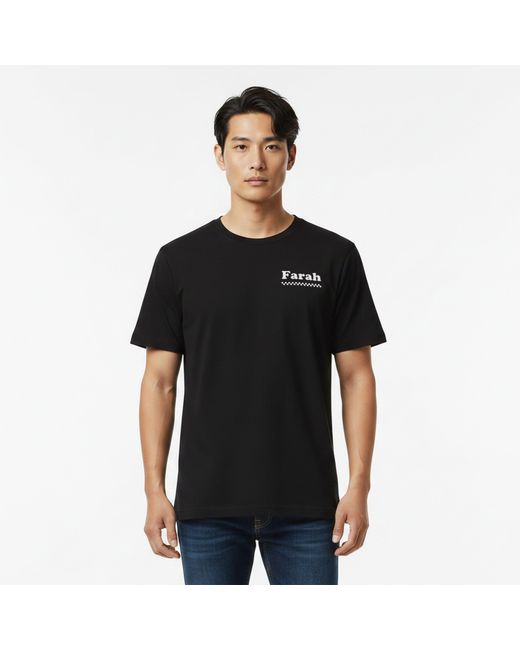 Farah Black Brent Graph T-Shirt for men