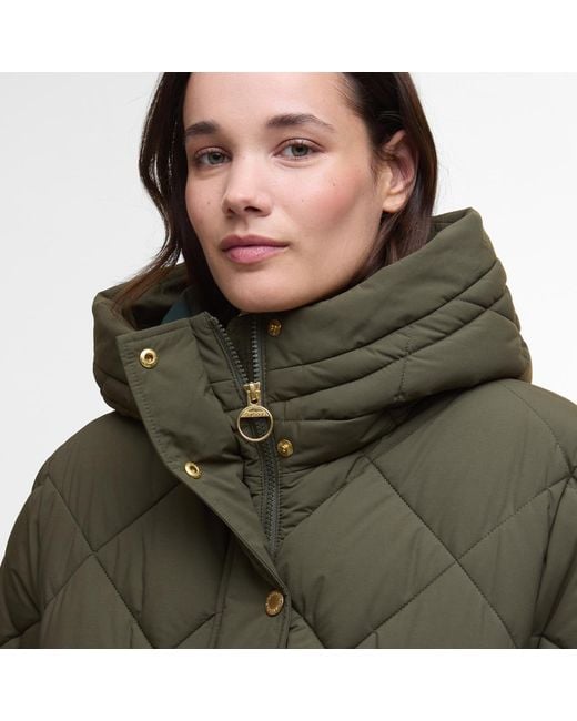 Barbour Green Kailyn Hooded Long Sleeve Medium Puffer Jacket