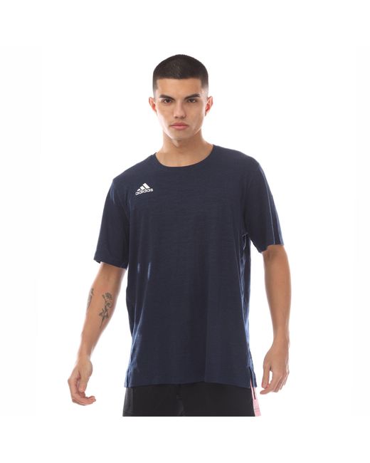 Adidas Blue Cotton T-Shirt Adults for men