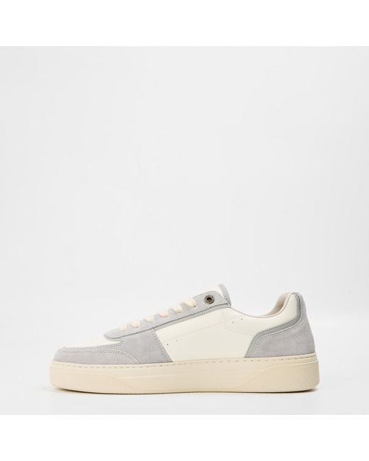 Represent White Initial Leather Lace Up Low-Top Trainers for men
