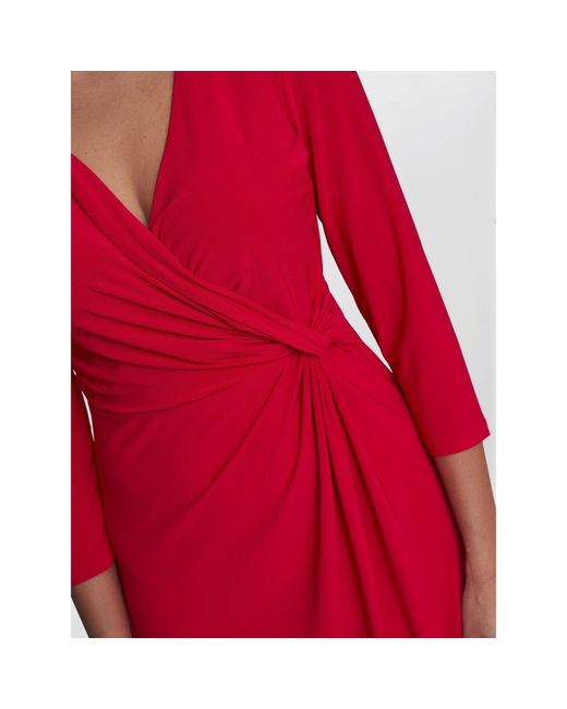 Gina Bacconi Red Antonia Jersey Wrap Dress