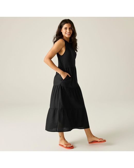 Regatta Black Tarise Tiered Midi Stretch Dress