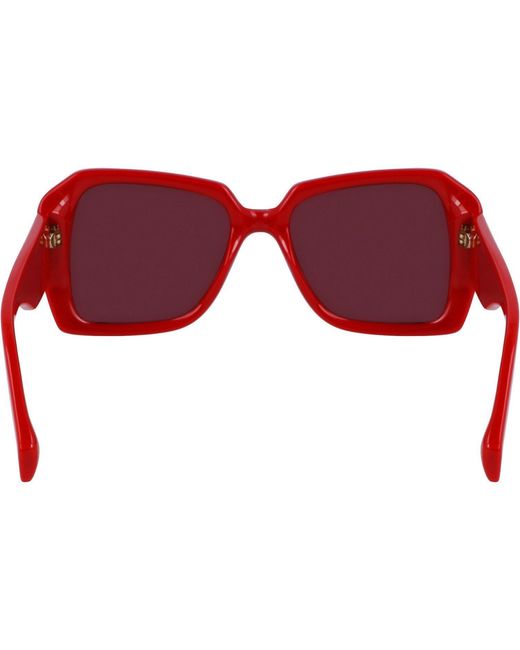 Karl Lagerfeld Red Uv Protection Rectangle Sunglasses