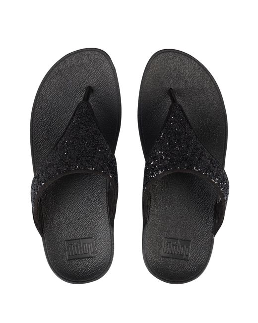 Fitflop Black Lulu Glitter Sandals