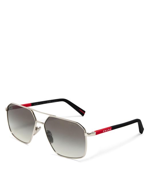 Prada Gray 0Ps A50S Aviator Sunglasses for men