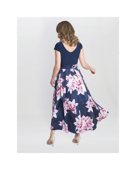 Gina Bacconi Blue Billie Printed High Low Dress