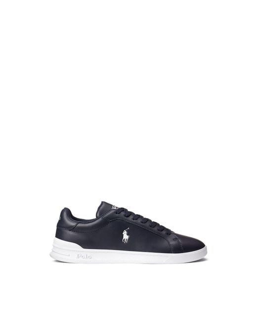 Polo Ralph Lauren Black Heritage Court Low-Top Trainers for men
