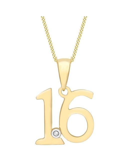Be You Metallic 9ct Diamond '16' Necklace