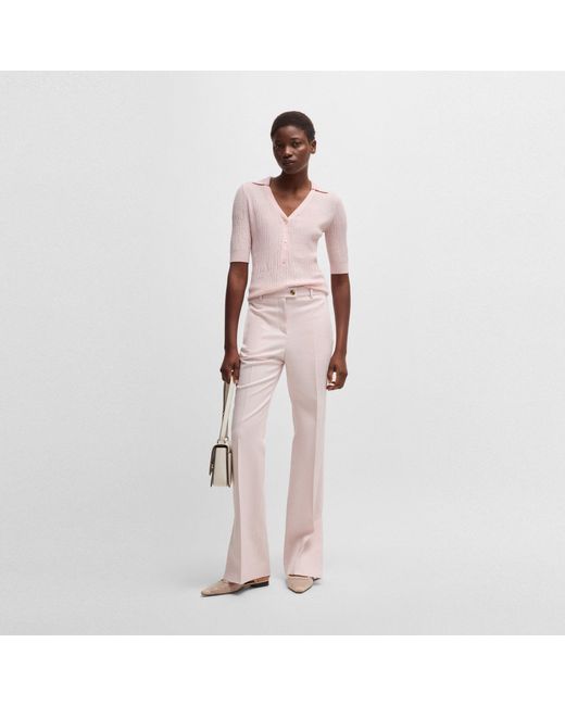 Boss Pink Terela Straight Leg Trousers