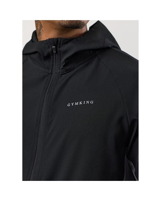 Gym King Black Progress Long Sleeve Windbreaker for men