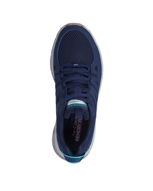 Skechers Blue Mesh Quarter Overlay Low Top Slip On Trainers