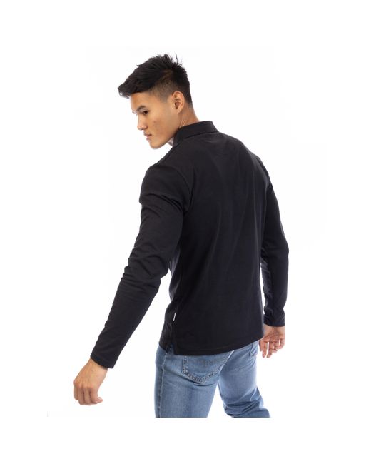 Peter Werth Black W Chessum Long Sleeve Polo Shirt for men
