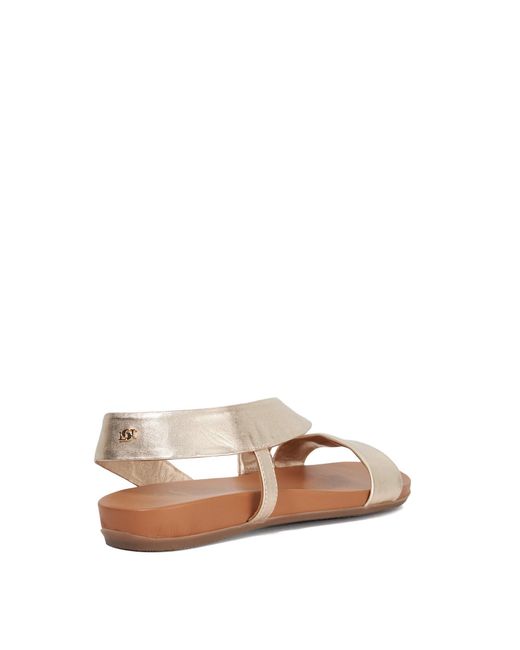 Dune Brown Lucina Flat Sandals