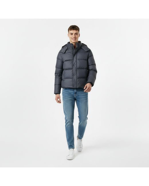 Jack Wills Blue Appledore Water And Wind Resistant Hooded Short Puffer Jacket for men