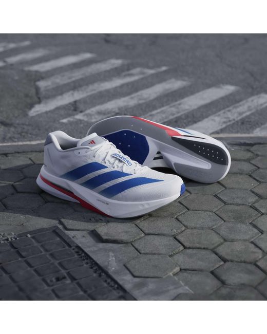 Adidas Blue Adizero Boston 13 Road Running Shoes for men