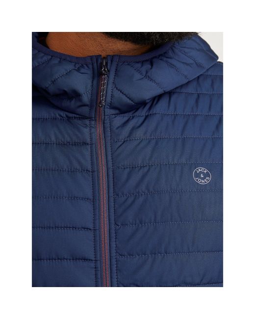 Jack & Jones Blue Lightweight Quilted Weather-Resistant Puffer Jacket for men