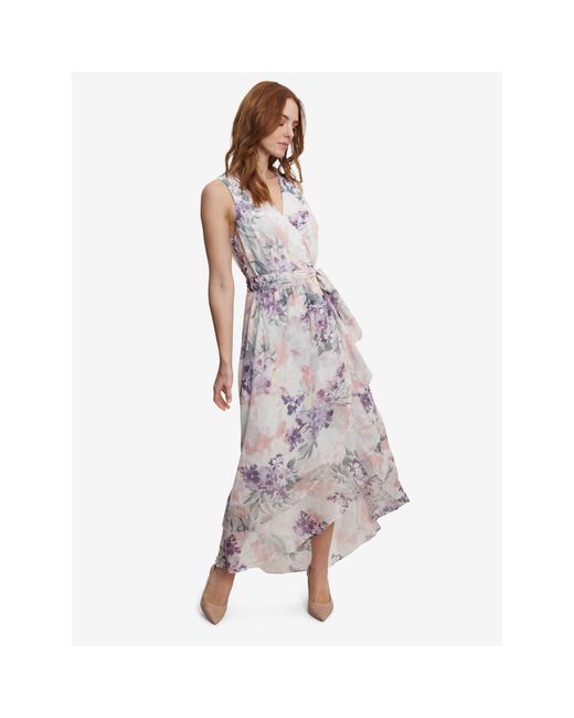 Gina Bacconi Multicolor Charly Long Printed Sleeveless Dress