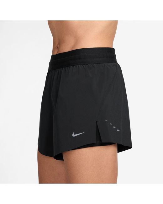 Nike Black Dri-Fit Swift Mid-Rise 3 2-In-1 Shorts