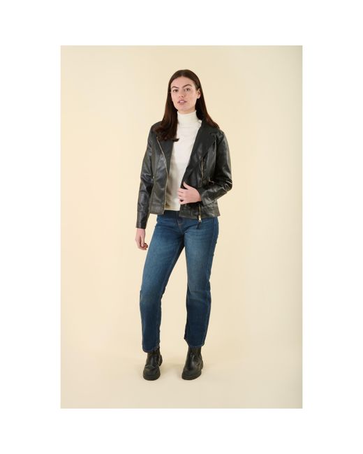 Harvey and Jones Natural Roxanne Tailored Fit Faux Leather Jacket