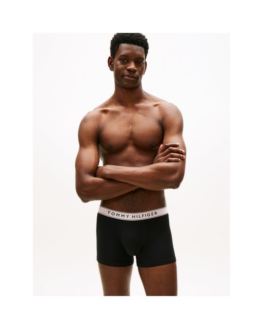 Tommy Hilfiger Black 5-Pack Essential Logo Waistband Trunks for men