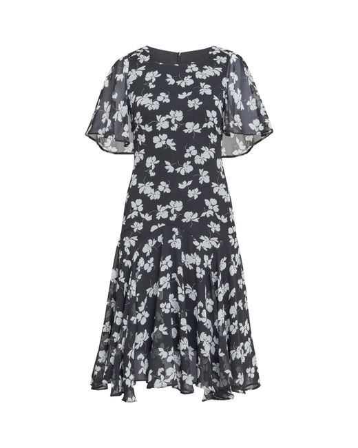 Gina Bacconi Blue Annette Chiffon Jersey Dress