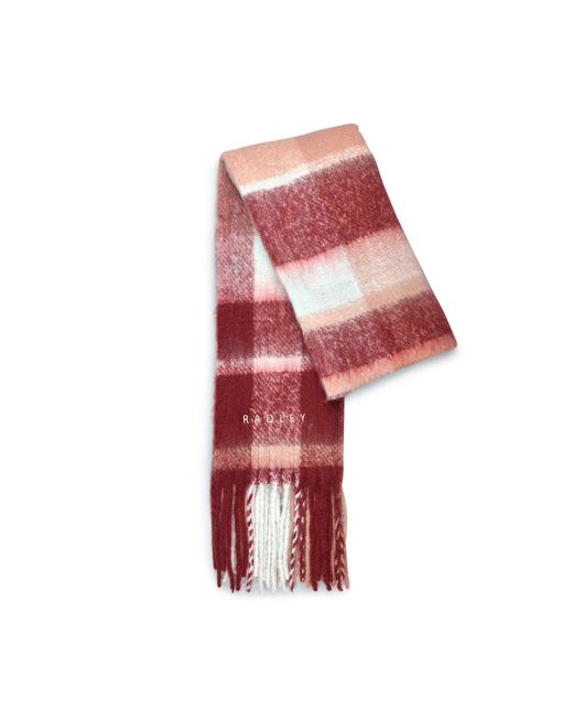 Radley Red Knitted Check Scarf