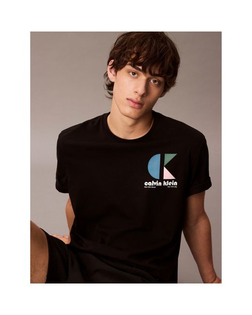 Calvin Klein Black Graphic Logo T-Shirt for men