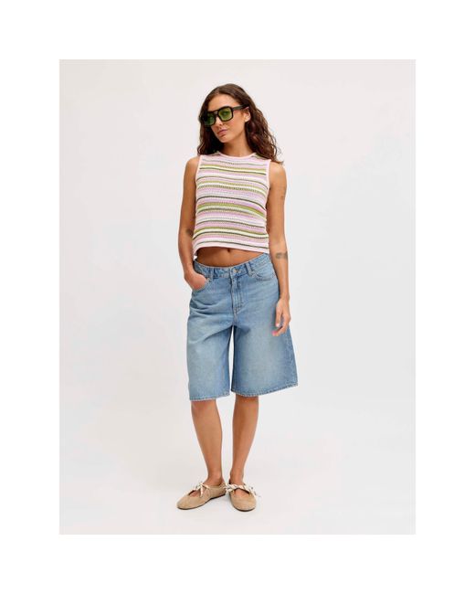 JJXX Blue Long Denim Shorts