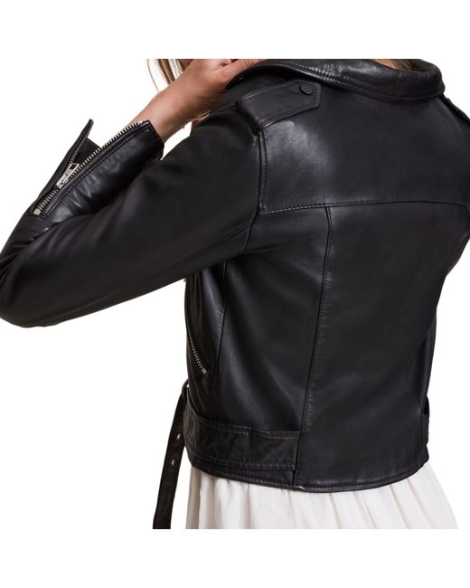 AllSaints Black Balfern Leather Biker Jacket