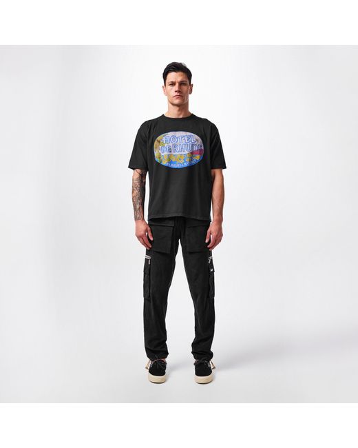 Rhude Black Cupro Cargo Pants for men