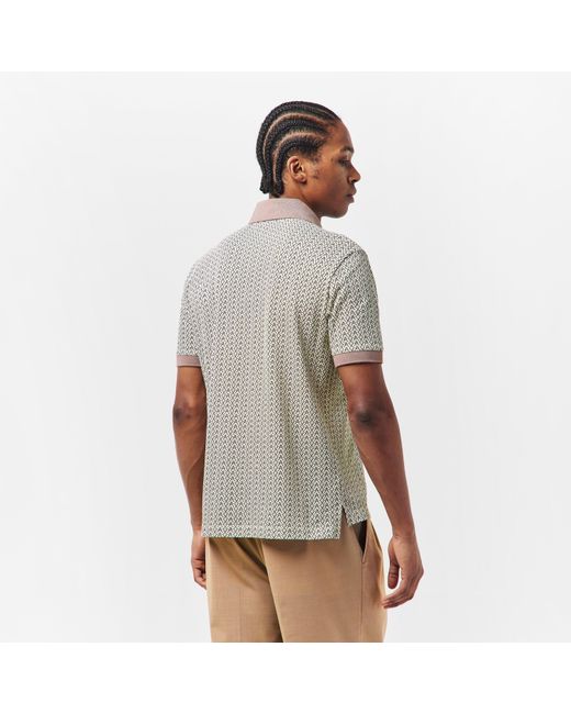ARMANI EXCHANGE Gray Ax All Over Print Short Sleeve Polo Shirt for men