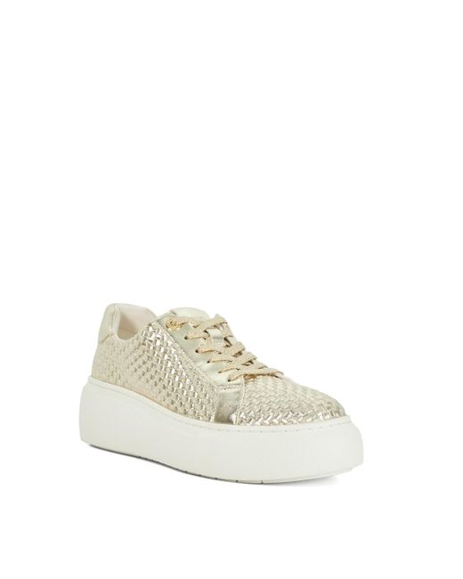 Dune Natural Estrids Lace Up Platform Trainers