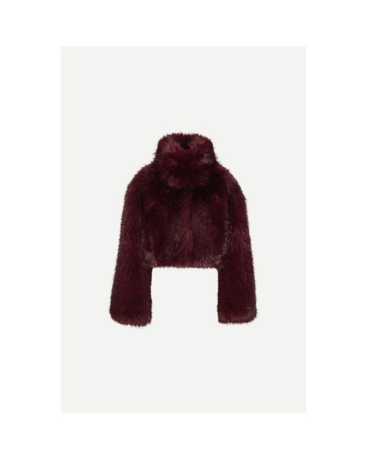 ROTATE BIRGER CHRISTENSEN Red Salia Teddy Coat