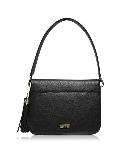 Biba Black Leather Gretal Cross Body Bag