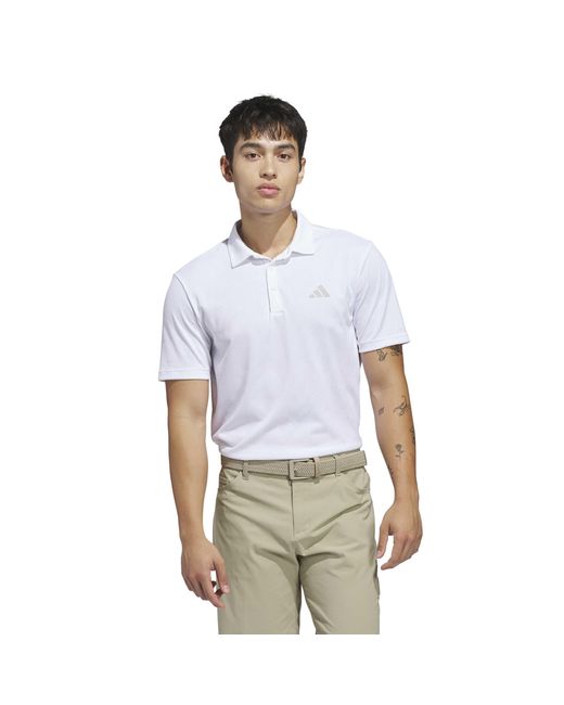 Adidas White Short Sleeve Performance Polo Shirt for men